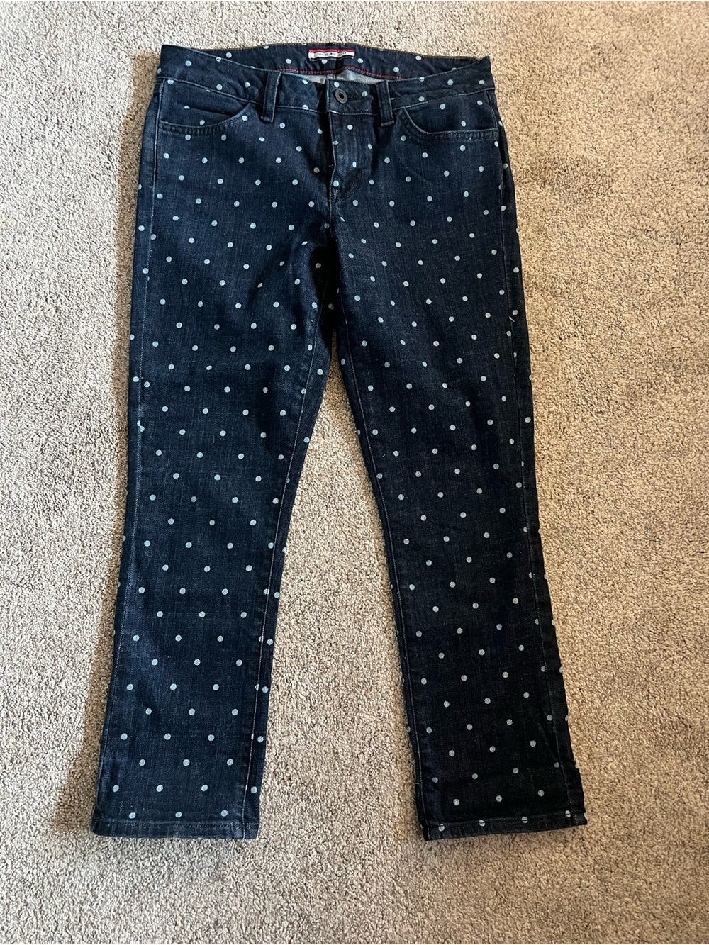 Tommy Hilfiger Preppy Dark Blue Denim Polka Dot Women’s Jeans size 2